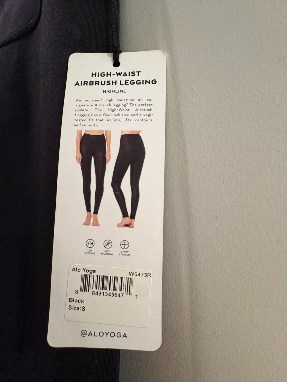 Alo Yoga Airbrush Leggings Black Small New - Picture 3 of 4